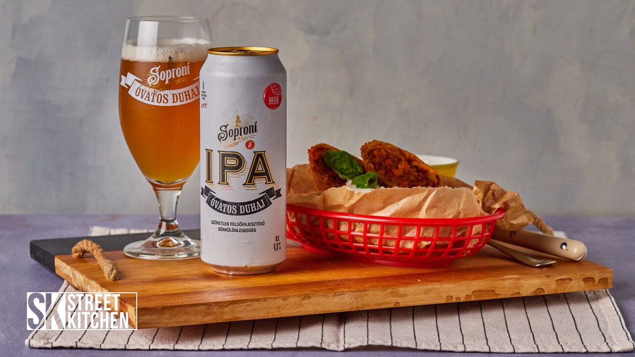 Darált hússal töltött rántott palacsinta