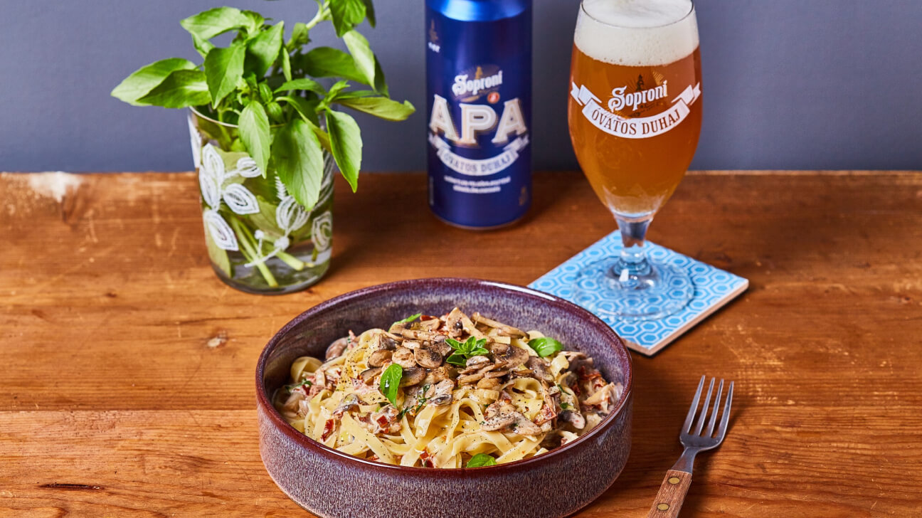 Gombás-aszalt paradicsomos tagliatelle