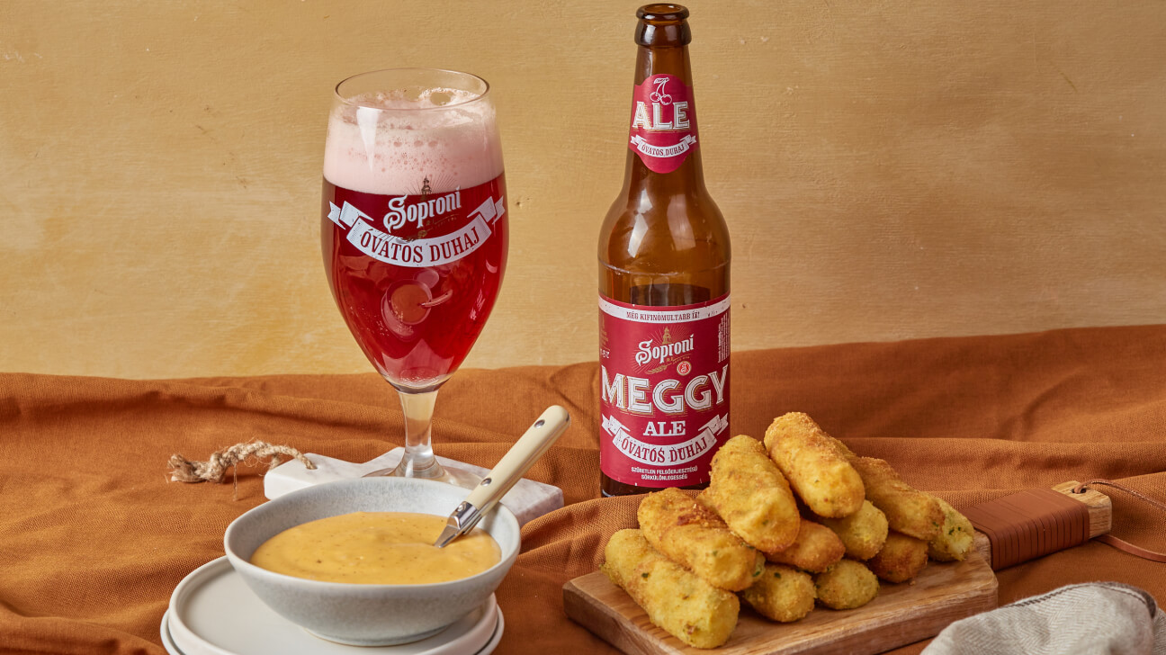 Sajtos burgonyakrokett sajtszósszal